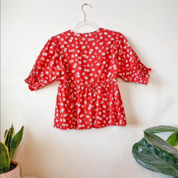 NWT Madewell Puff-Sleeve Button-Front Top - Picture 2 of 11